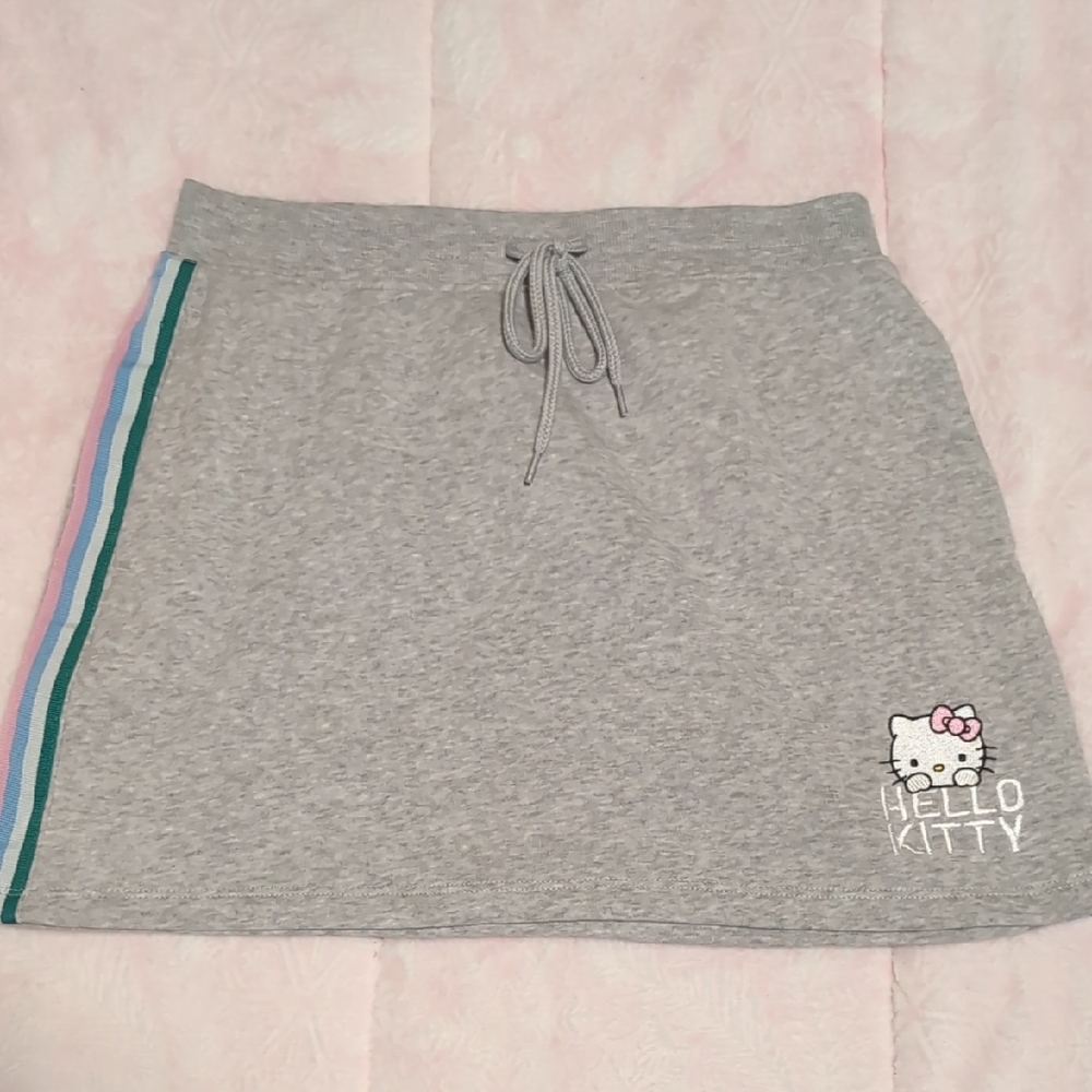 Sanrio Hello Kitty - Gray Mini Skirt with Colorful Stripes